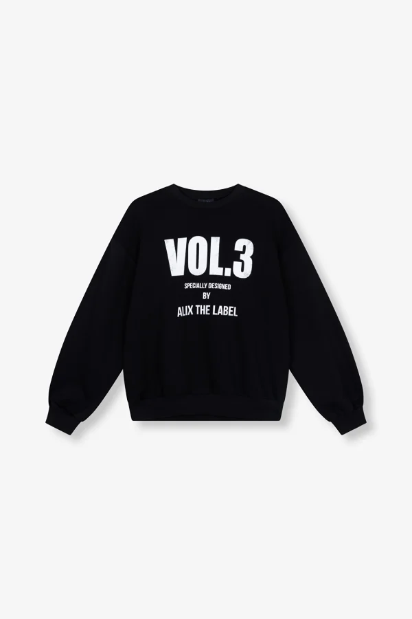 Black Sweatshirt with Slogan 'Vol 3' - Image 2