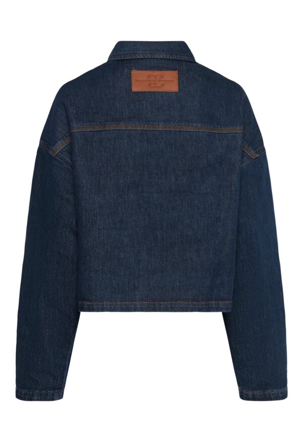 Indigo Denim Shacket with Turn-Up Sleeve - Image 7