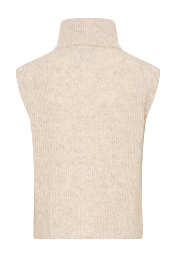 Oatmeal Double-Zipped Mohair Knit Sweater Vest - Image 8