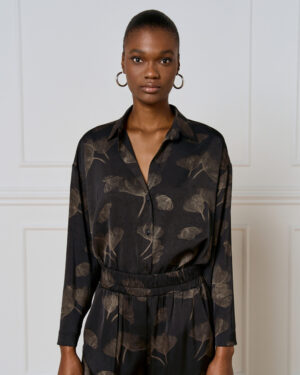 Black & Bronze Printed Shirt