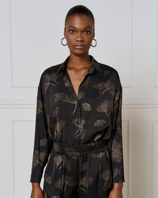 Black & Bronze Printed Shirt