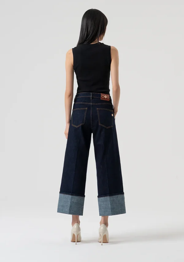 Jeans Indigo Cropped with Turn-Up - Image 4