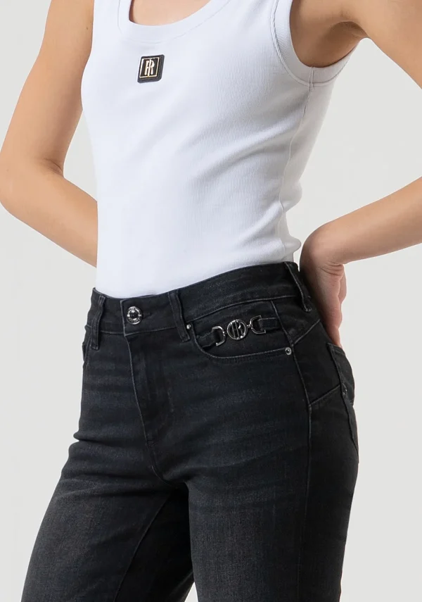 Black Faded Bum-Lifting Bootcut Jeans - Image 2