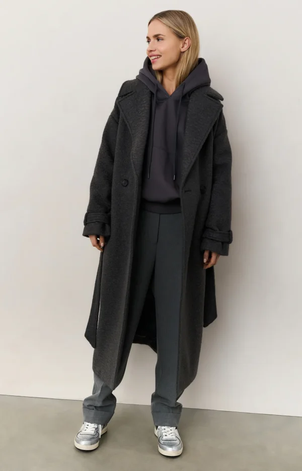 Grey Hoodie with Pleated Hem - Image 5