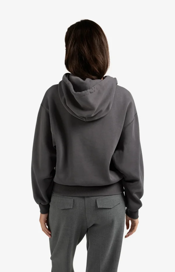 Grey Hoodie with Pleated Hem - Image 4