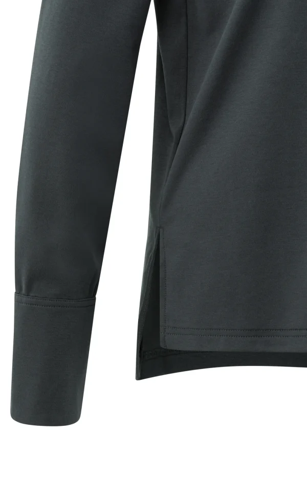 Grey Jersey Long-Sleeved Top with Woven Cuff - Image 6