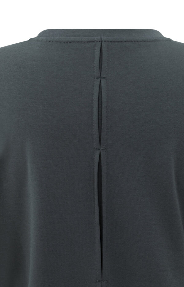 Grey Jersey Long-Sleeved Top with Woven Cuff - Image 5