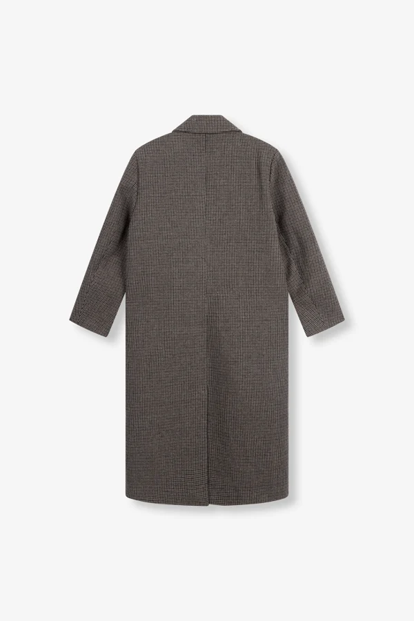 Camel Check Coat with Orange Logo - Image 7