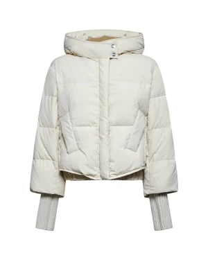 Winter White Short Puffa Jacket with Hood