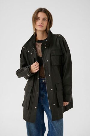 Black Waxed Utility Jacket
