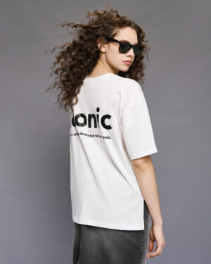 White Slogan T-Shirt 'Born Unique Destined to be Iconic'