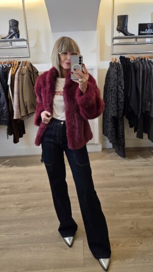 Cherry Faux Fur Short Coat