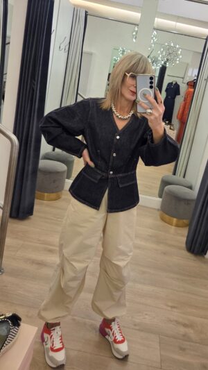 Vanilla Track Pants with Adjustable Hem