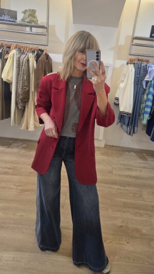 Cherry Red Over-Sized Blazer