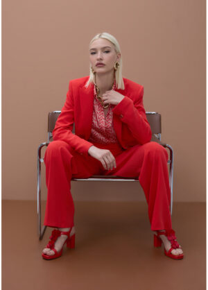 Coral Red Tailored Blazer
