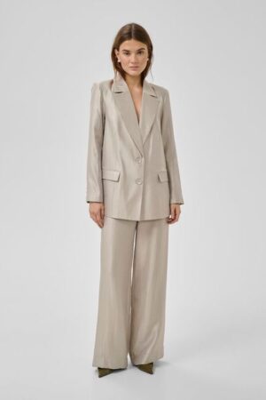 Oyster Metallic Suit Trousers