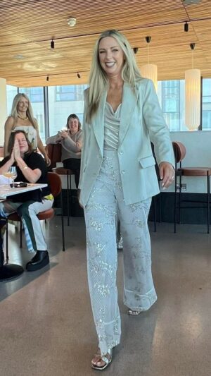 Oyster Metallic Suit Blazer