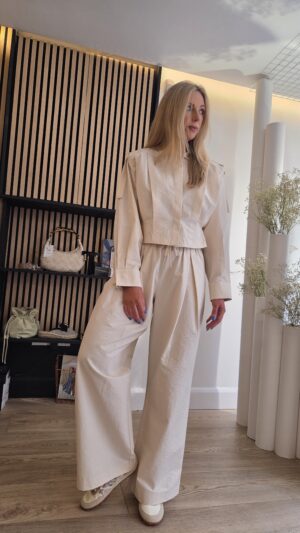 Vanilla Structured Shirt with Exaggerated Shoulder