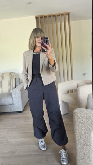 Charcoal Grey Track Pants with Patch Pockets